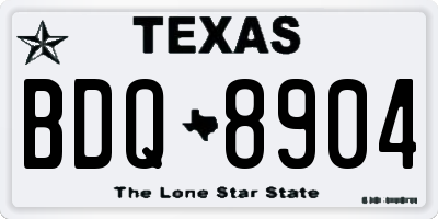 TX license plate BDQ8904