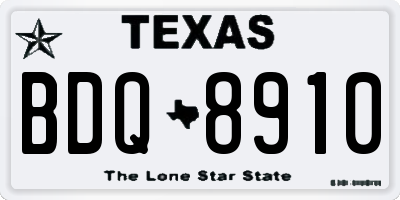 TX license plate BDQ8910