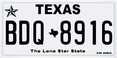 TX license plate BDQ8916