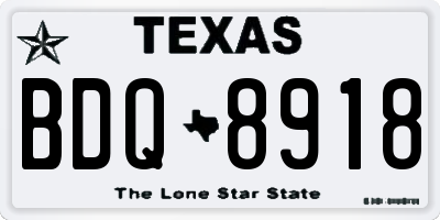 TX license plate BDQ8918