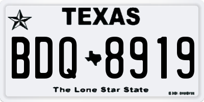 TX license plate BDQ8919
