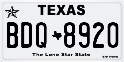 TX license plate BDQ8920