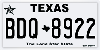 TX license plate BDQ8922