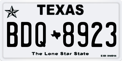 TX license plate BDQ8923