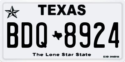 TX license plate BDQ8924