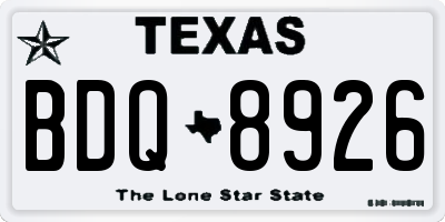 TX license plate BDQ8926