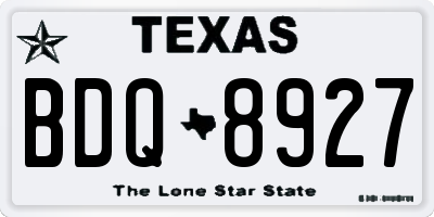 TX license plate BDQ8927