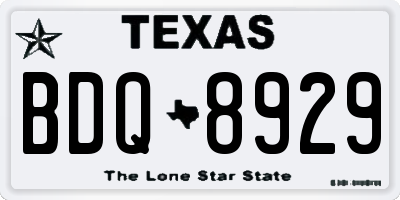 TX license plate BDQ8929