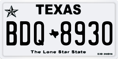 TX license plate BDQ8930