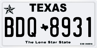 TX license plate BDQ8931
