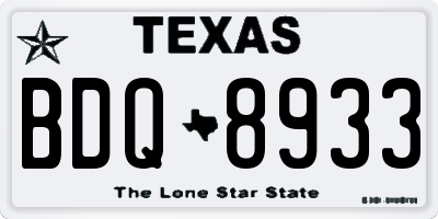 TX license plate BDQ8933