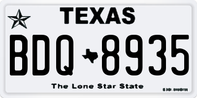 TX license plate BDQ8935
