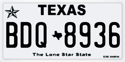 TX license plate BDQ8936