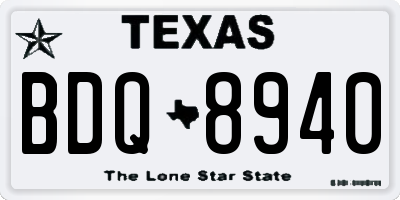 TX license plate BDQ8940