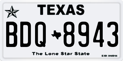 TX license plate BDQ8943