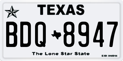 TX license plate BDQ8947