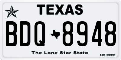 TX license plate BDQ8948