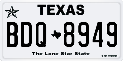 TX license plate BDQ8949