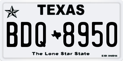 TX license plate BDQ8950