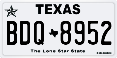 TX license plate BDQ8952