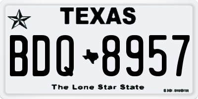 TX license plate BDQ8957