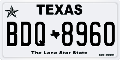 TX license plate BDQ8960