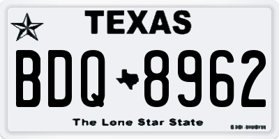 TX license plate BDQ8962