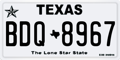 TX license plate BDQ8967