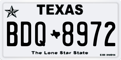 TX license plate BDQ8972