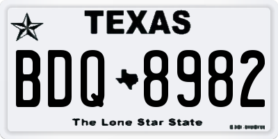 TX license plate BDQ8982