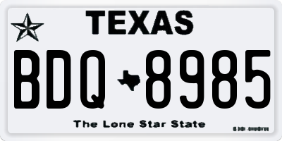 TX license plate BDQ8985