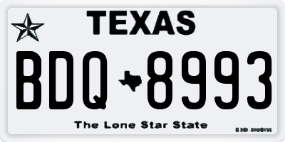 TX license plate BDQ8993