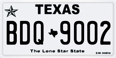 TX license plate BDQ9002