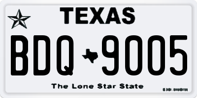 TX license plate BDQ9005