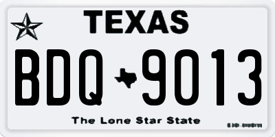 TX license plate BDQ9013