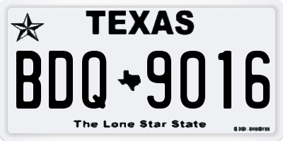 TX license plate BDQ9016