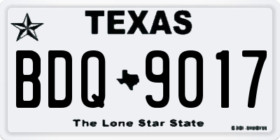 TX license plate BDQ9017
