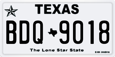 TX license plate BDQ9018