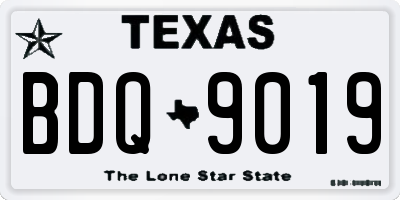 TX license plate BDQ9019