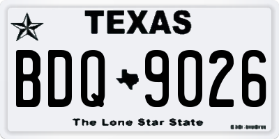 TX license plate BDQ9026