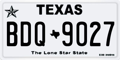 TX license plate BDQ9027