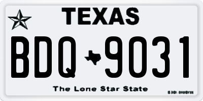 TX license plate BDQ9031