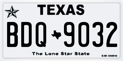TX license plate BDQ9032