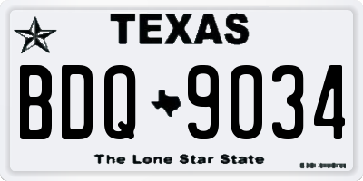 TX license plate BDQ9034