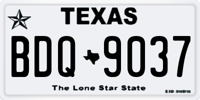 TX license plate BDQ9037