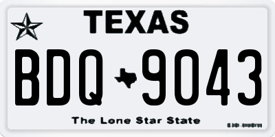 TX license plate BDQ9043