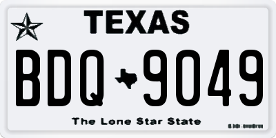 TX license plate BDQ9049