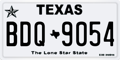 TX license plate BDQ9054