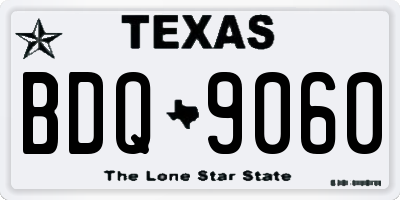 TX license plate BDQ9060