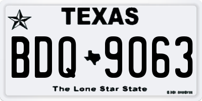 TX license plate BDQ9063